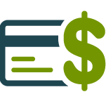 Icono de tarjeta de ahorro verde